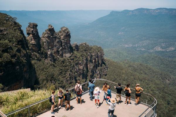 This is an image of people at the Blue Mountains